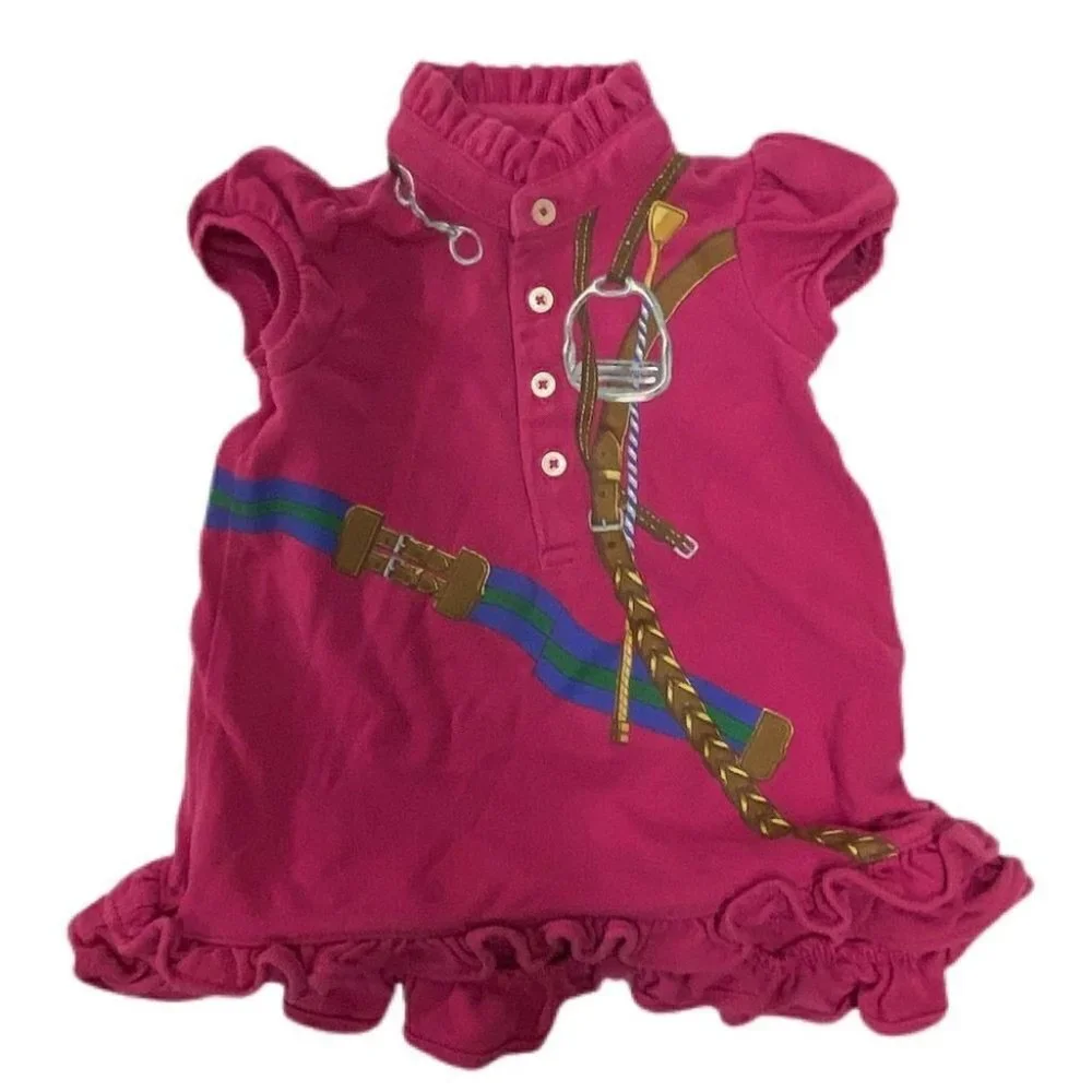 Ralph Lauren ruffle short sleeve print dress SIZE 6 MONTHS